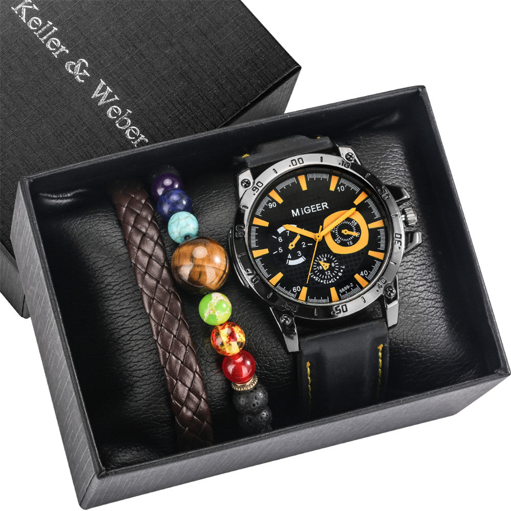 Men's Gift Box Watch Bracelet Set