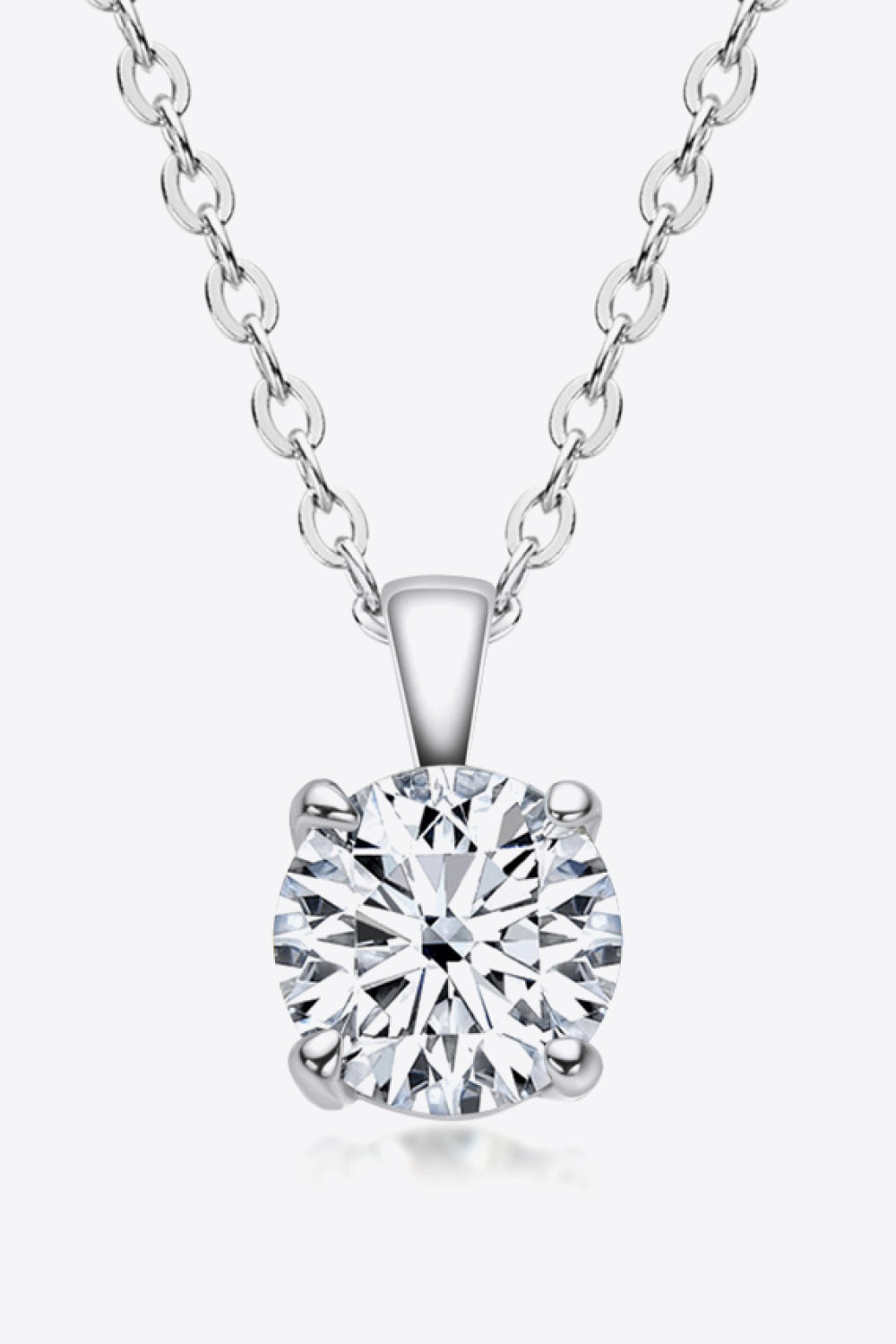 925 Sterling Silver 1 Carat Moissanite Chain-Link Necklace 