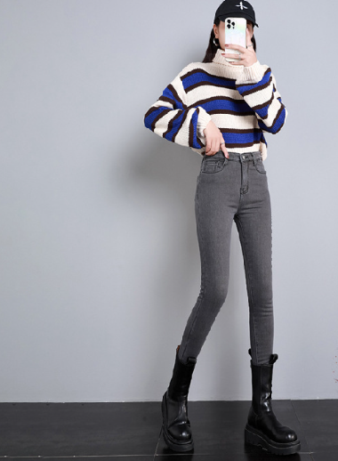 Add Velvet Jeans Female Thin Autumn And Winter To Keep Warm