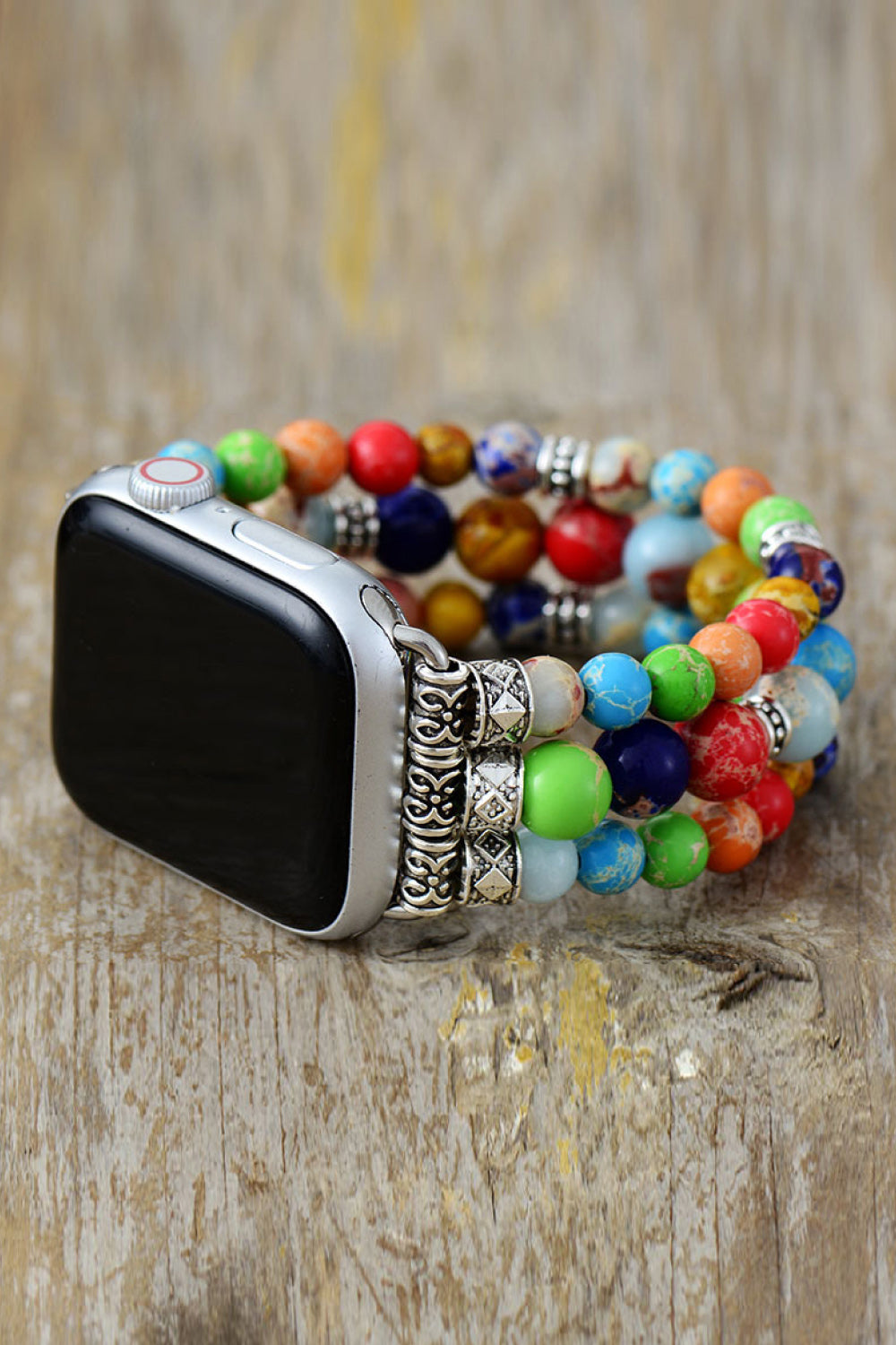 Synthetic Imperial Jasper Beaded Watchband Bracelet 