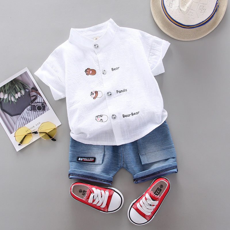 Fashion Personality Villain Shirt Shorts Children's Suit