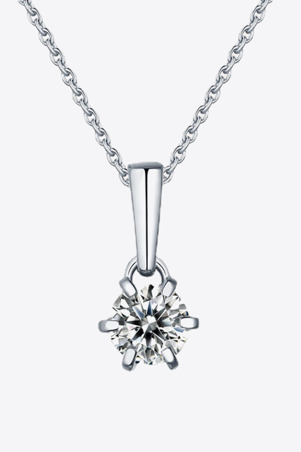 2 Carat 6-Prong Moissanite Pendant Necklace 