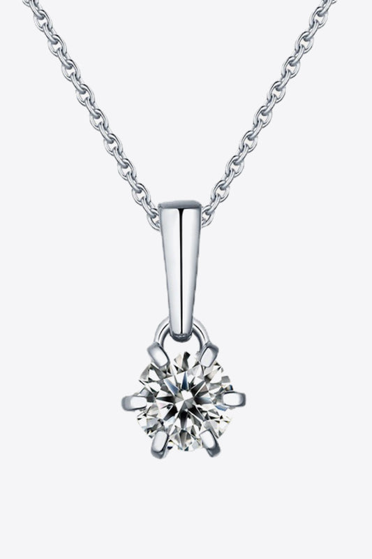 2 Carat 6-Prong Moissanite Pendant Necklace 