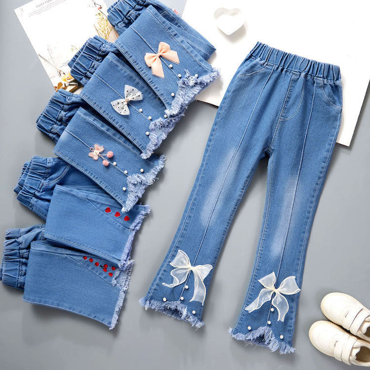 Children's Denim Wide Leg Pants Casual Speaker