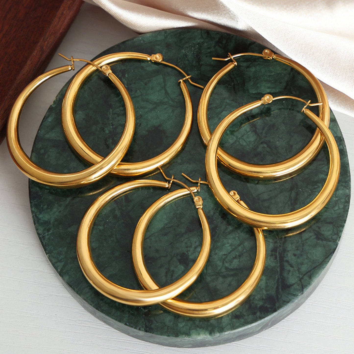 18K Gold-Plated Hoop Earrings 