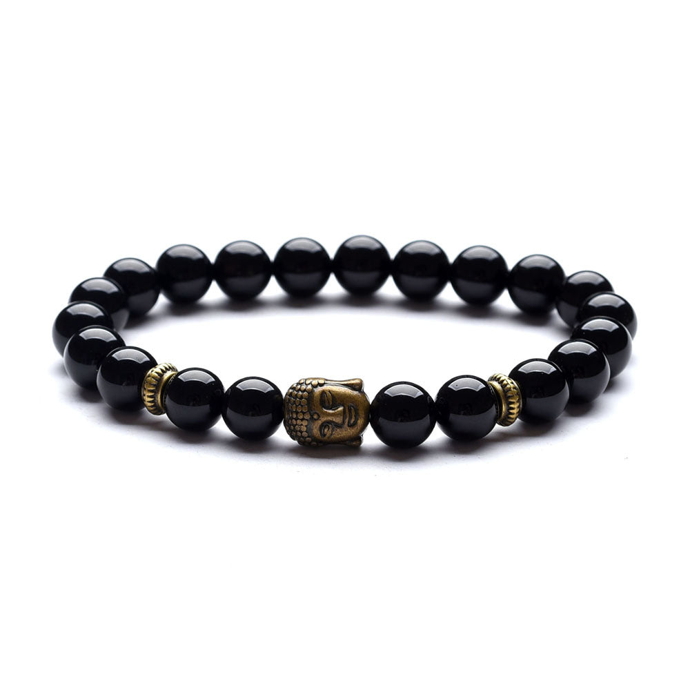 Male And Female Pictorial Stone Buddha Head Bracelet