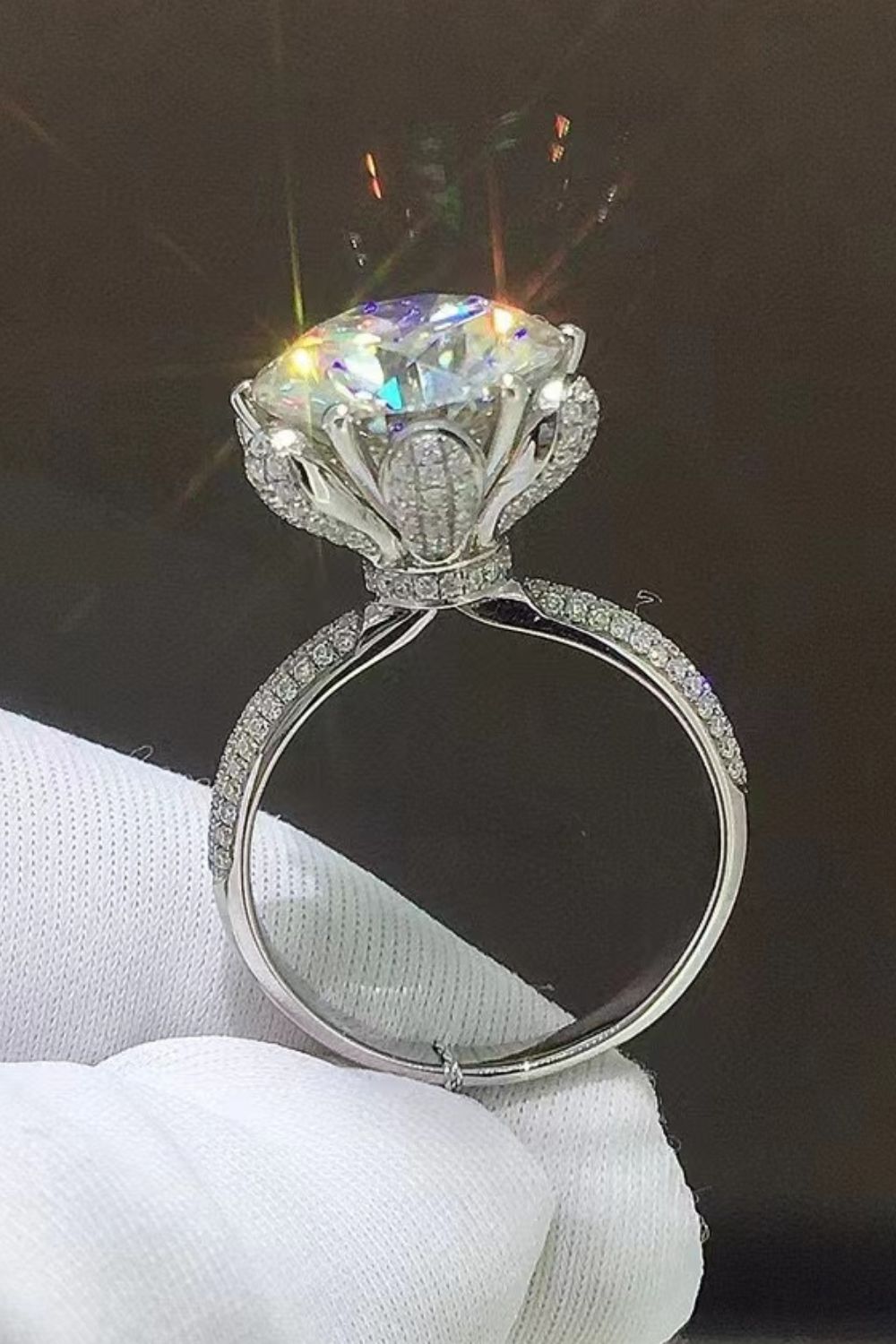 5 Carat  Moissanite Side Stone Ring 