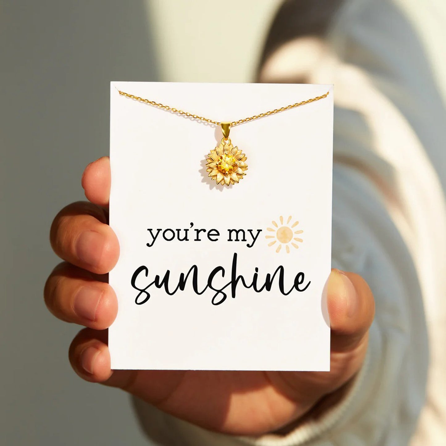 Sunflower Shape 18K Gold-Plated Pendant Necklace 