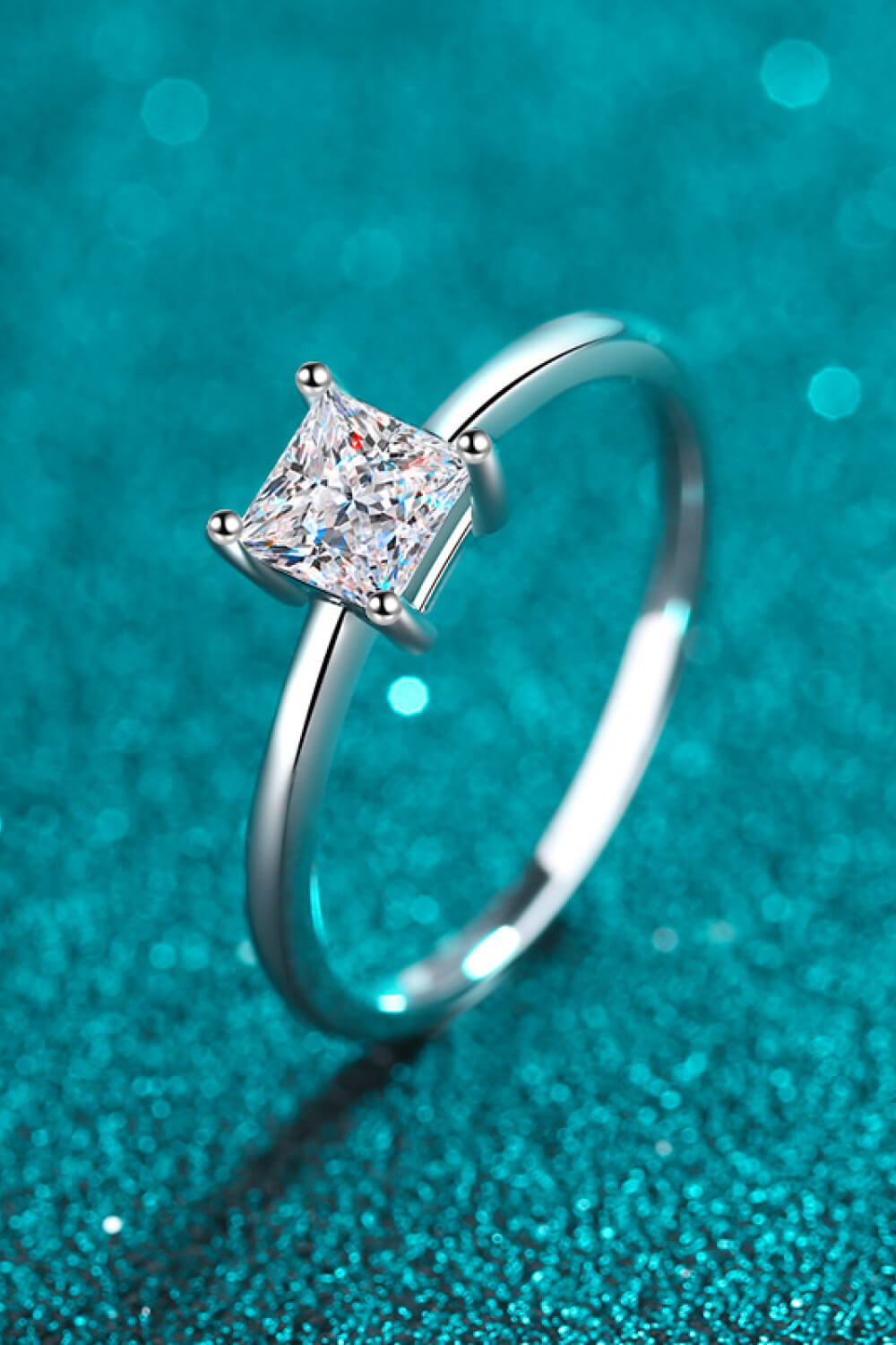 925 Sterling Silver Moissanite Solitaire Ring 