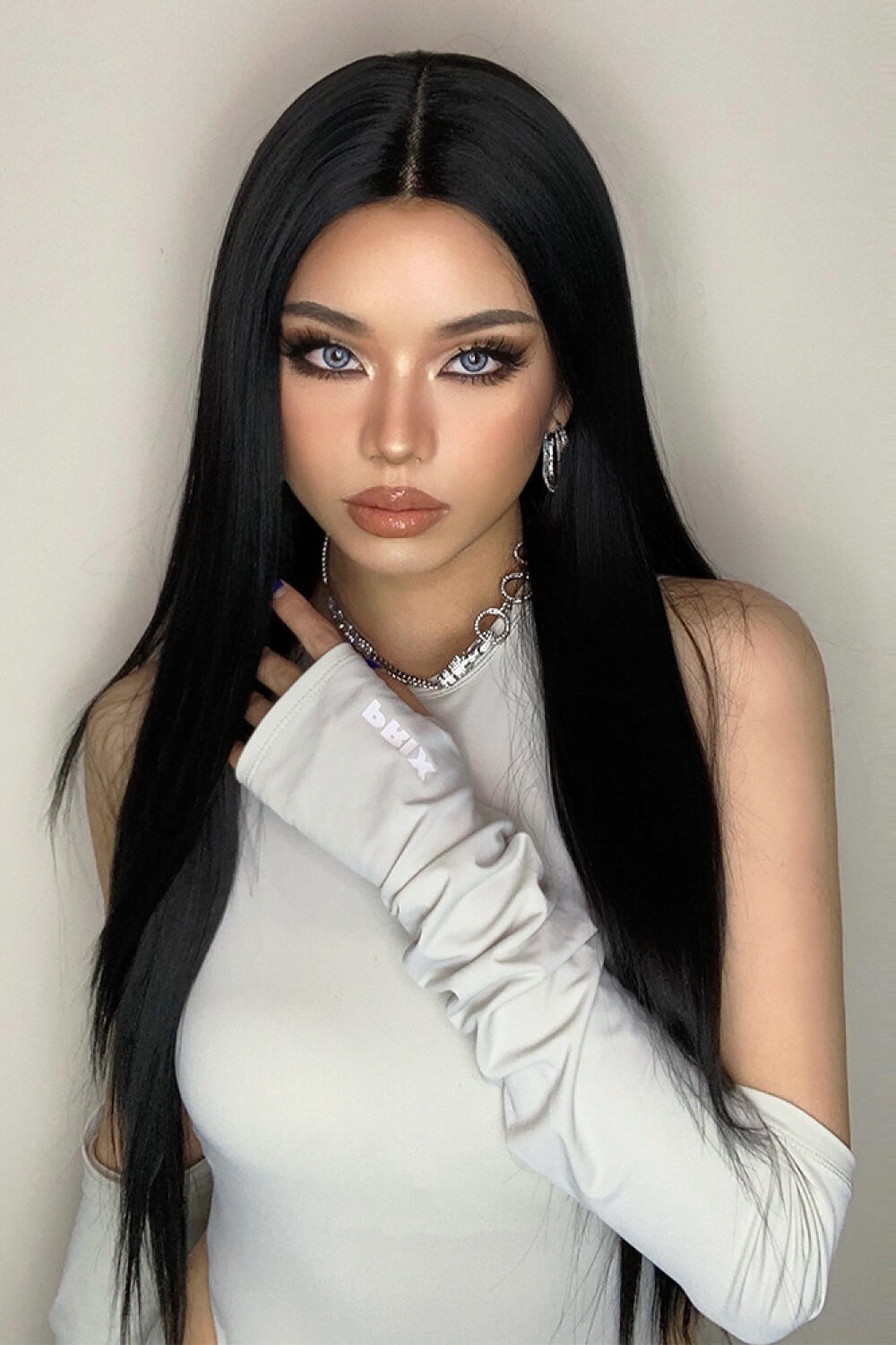 13*2" Long Lace Front Straight Synthetic Wigs 26" Long 150% Density 