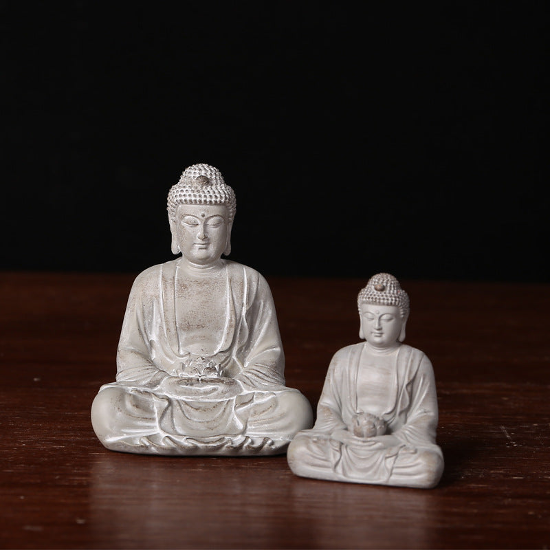 Chinese Zen Buddha Statue Desktop Decoration Landscaping Resin Crafts