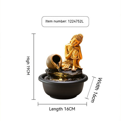 Small Desktop Buddha Statue Make A Fortune As Endless As Flowing Water Ornaments