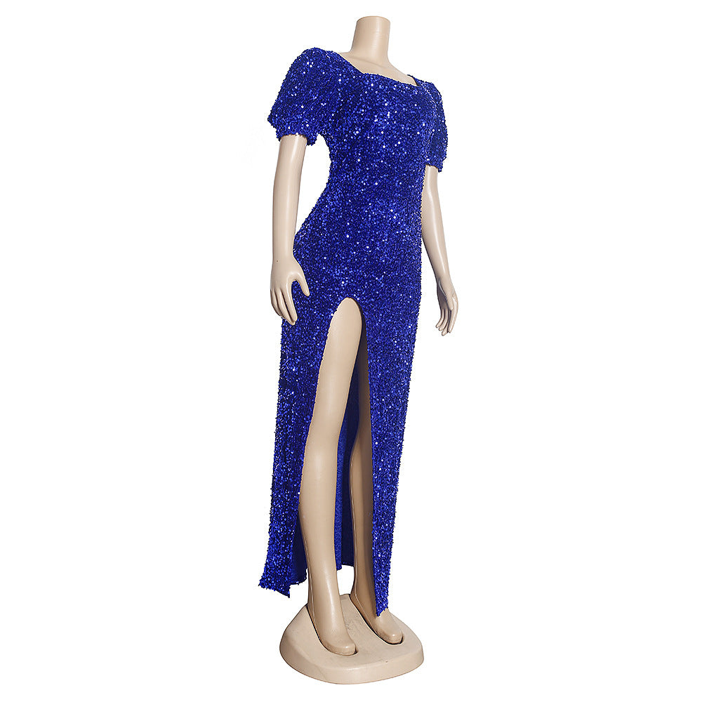 Plus Size Ladies Celebrity Sequin Slim Dress