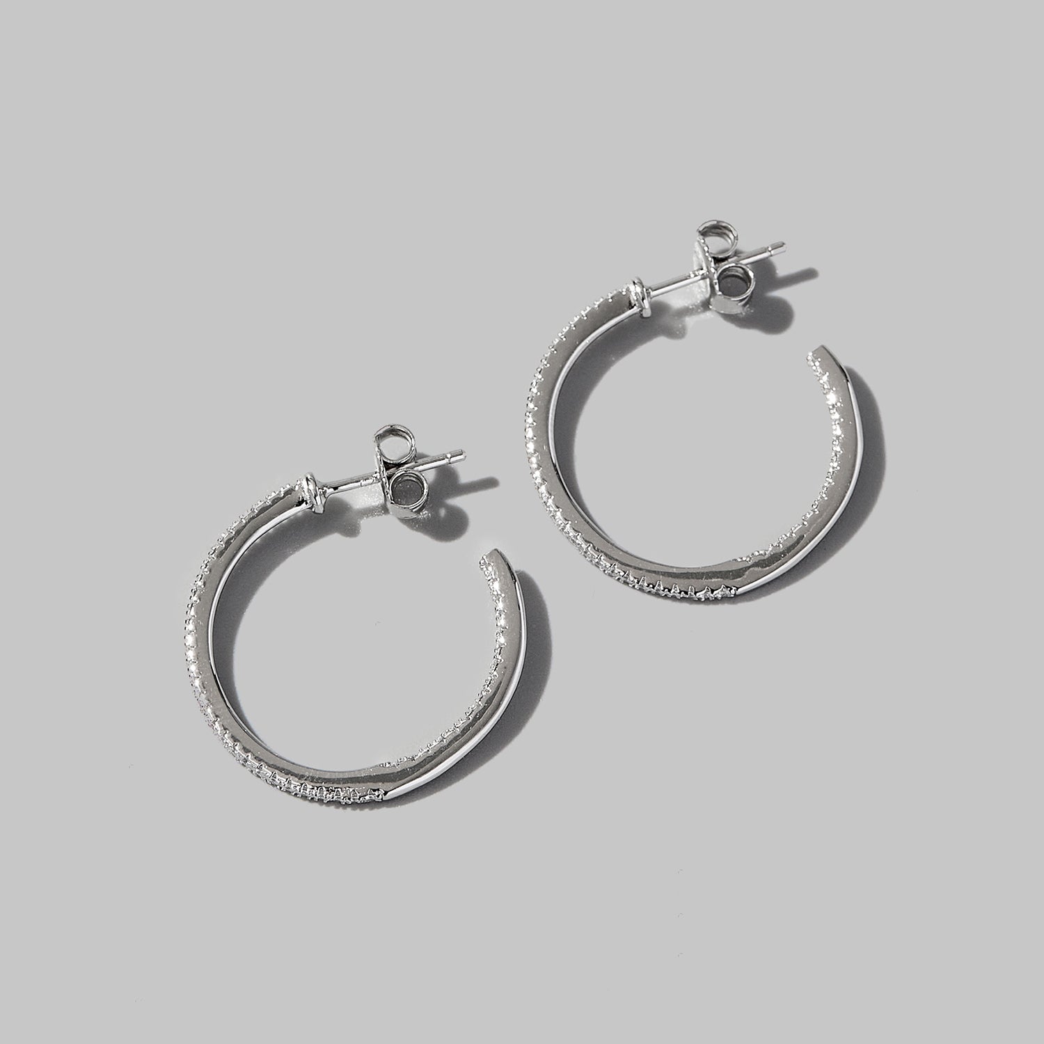 Zircon 925 Sterling Silver C-Hoop Earrings 