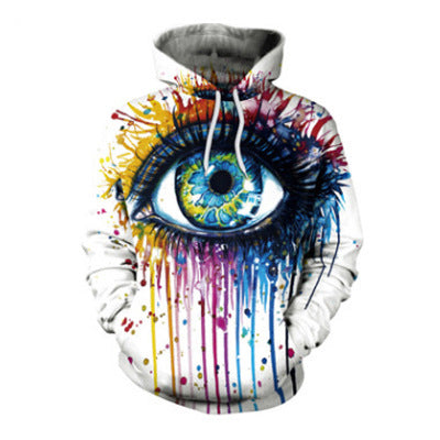 Digital Printing Hooded Polyester Sweater Pullover Plus Size