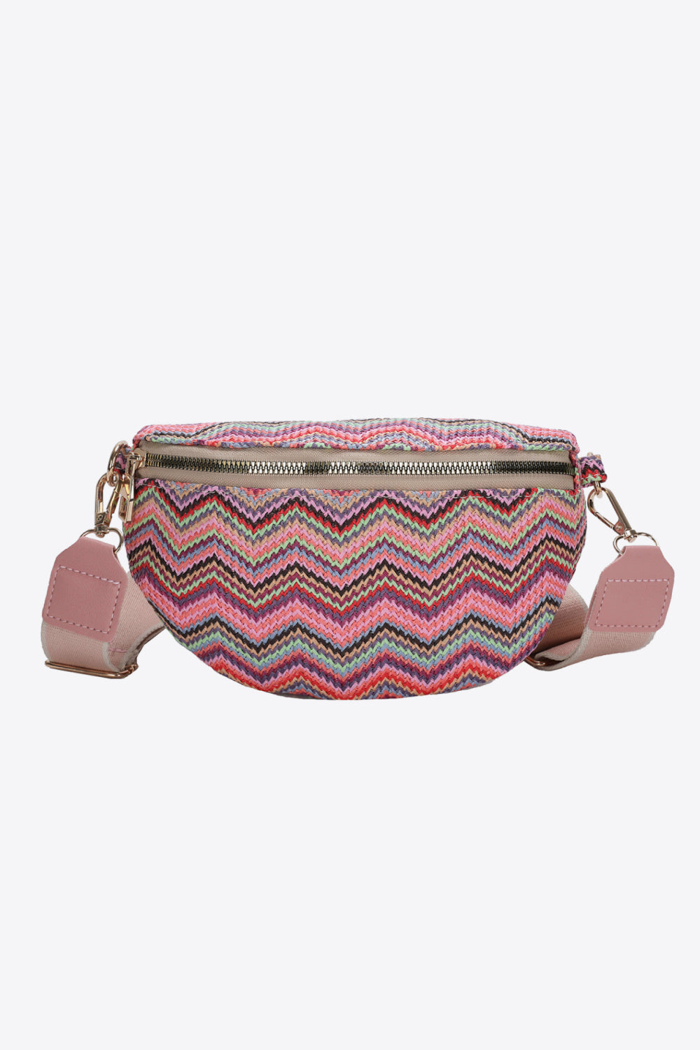 Adored Chevron Straw Sling Bag 