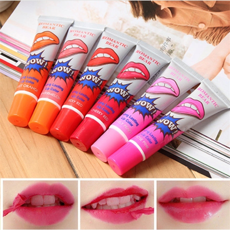 Amazing 6 Colors Peel Off Liquid Lipstick Waterproof Long Lasting Lip Gloss Mask Moisturizer Makeup Tear Pull Lip Lint Cosmetic 