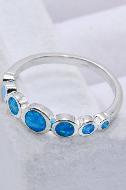 925 Sterling Silver Multi-Opal Ring 