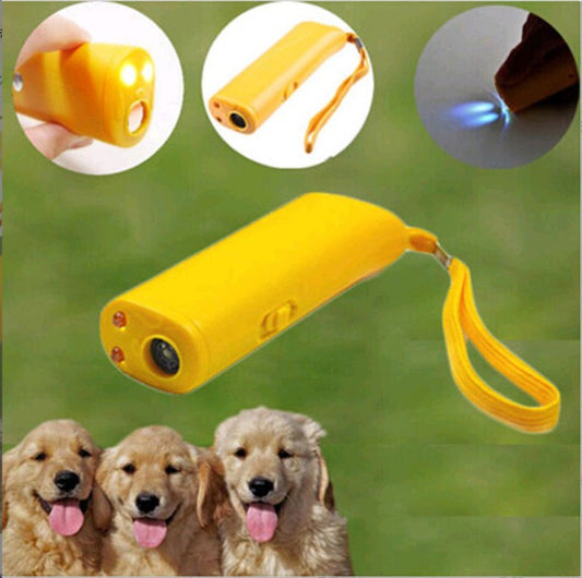 Boxed Battery-free Ultrasonic Dog Dispeller Dog Trainer Barking Dog Flashlight 