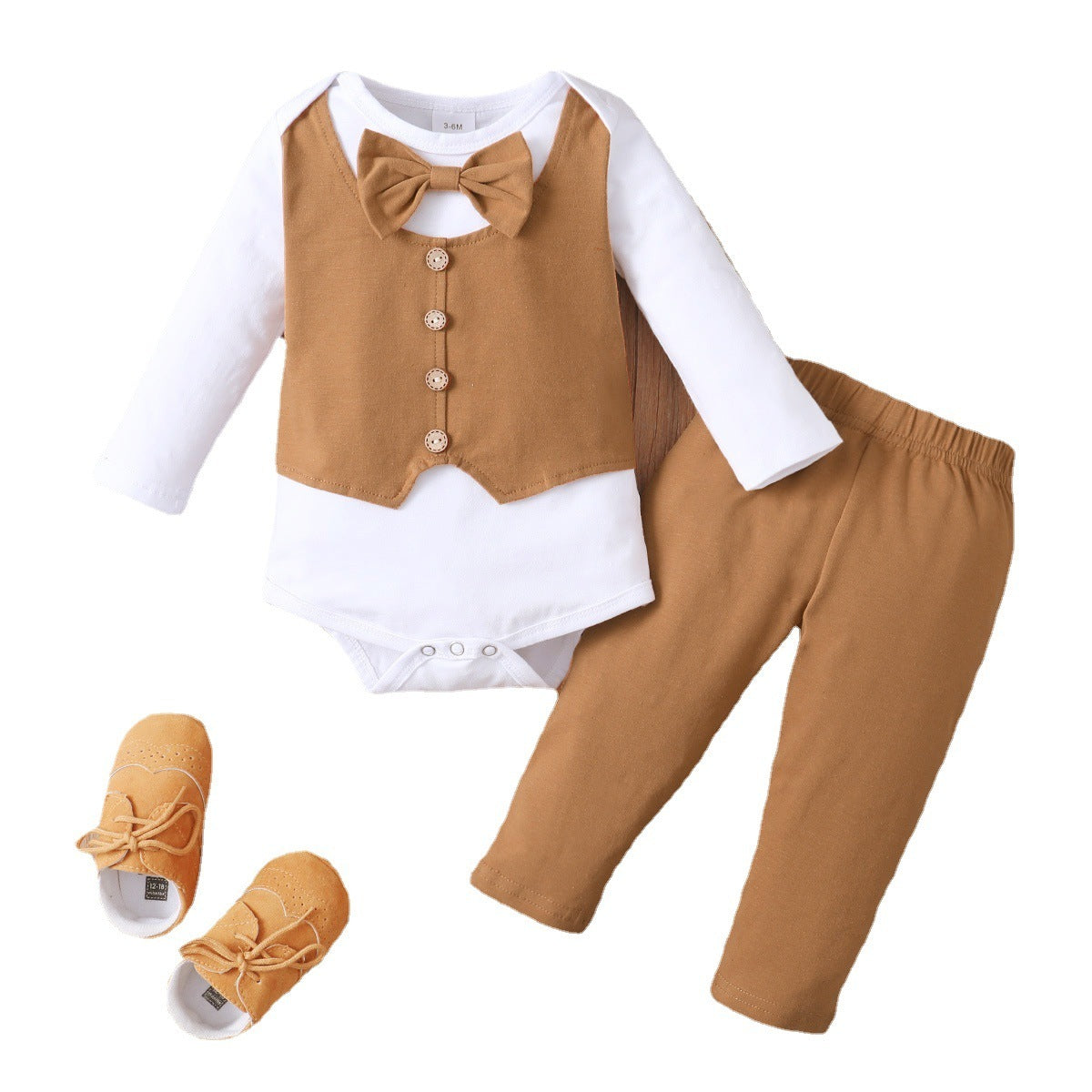 Fake Vest Young Children Handsome British Shirt Trousers Two-piece Set