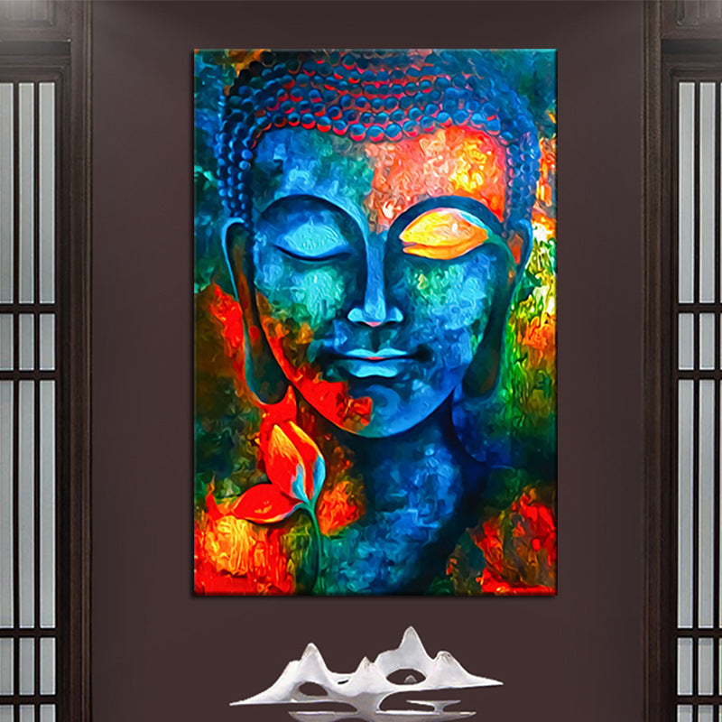 HD Modern Home Single Colorful Buddha Oil Painting On Canvas