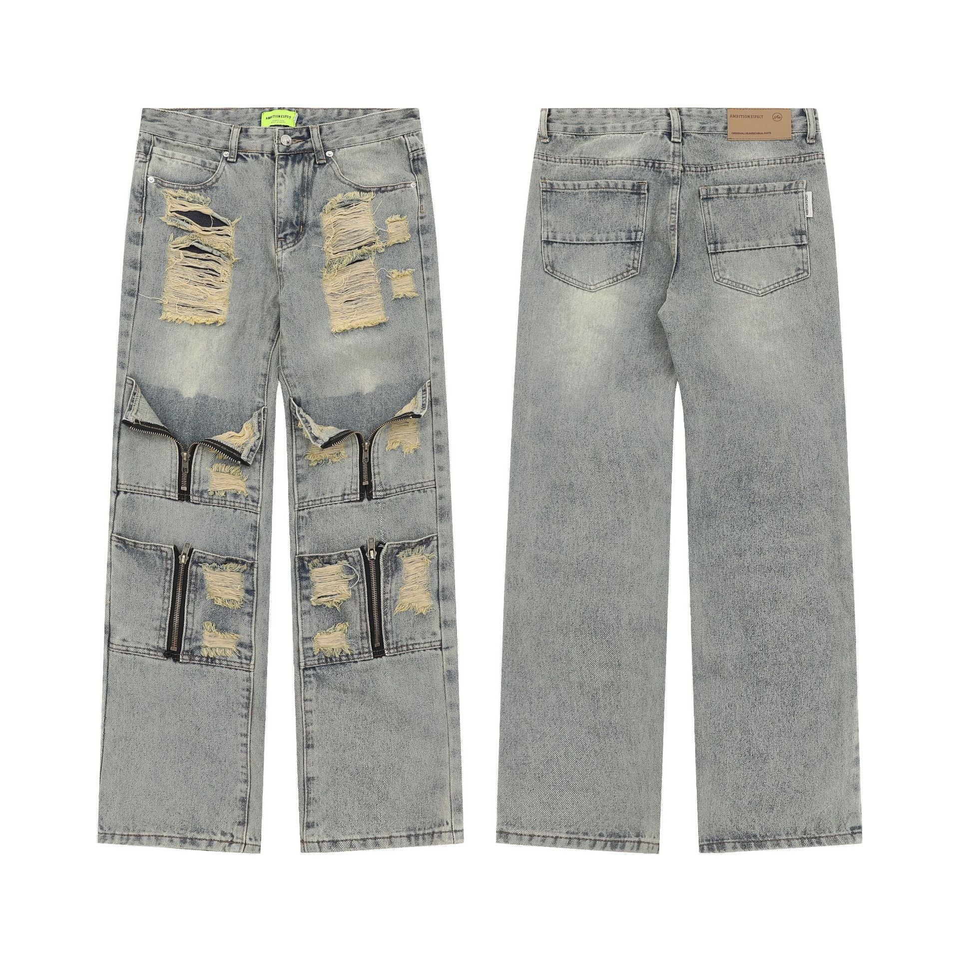 Workwear Pocket Straight Denim Trousers