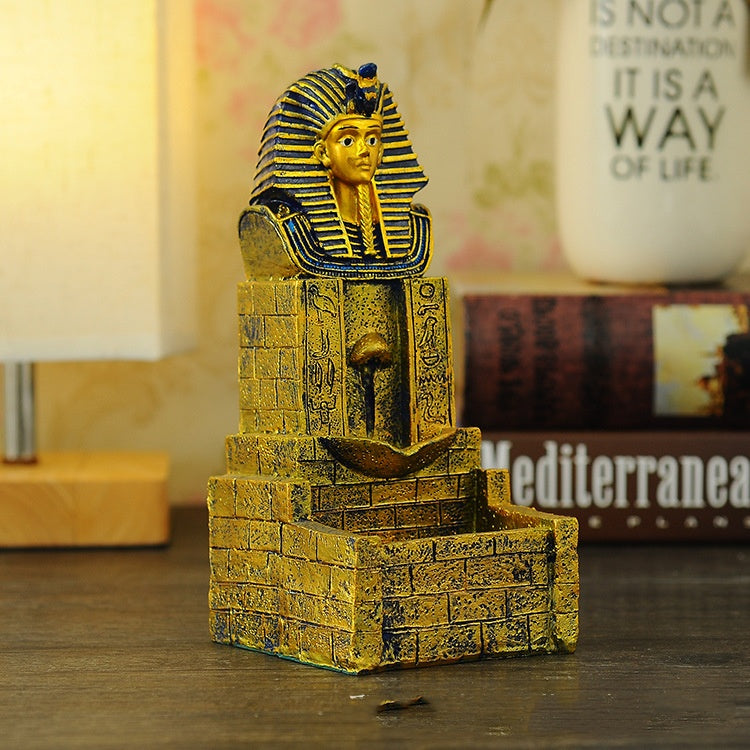 Creative Ancient Egypt Backflow Incense Burner Resin Crafts Home Buddha Ornament