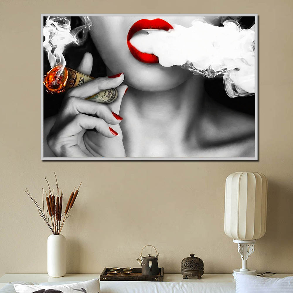 Lipstick Diamond Canvas For Living Room Decoration