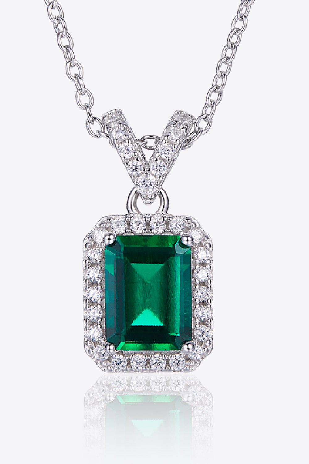 Adored 1.25 Carat Lab-Grown Emerald Pendant Necklace 