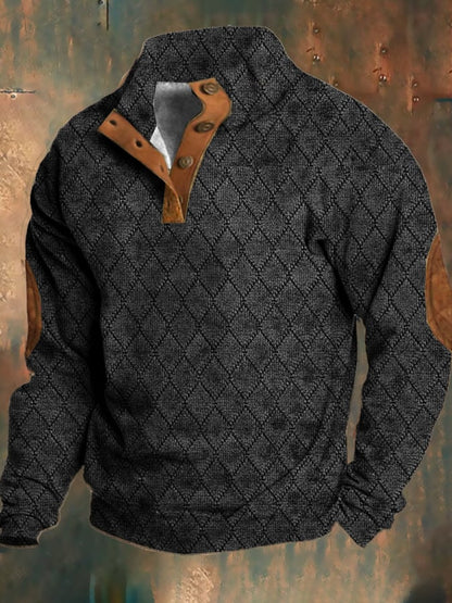 Men's Sweater Digital Printing Polyester Solid Color Retro