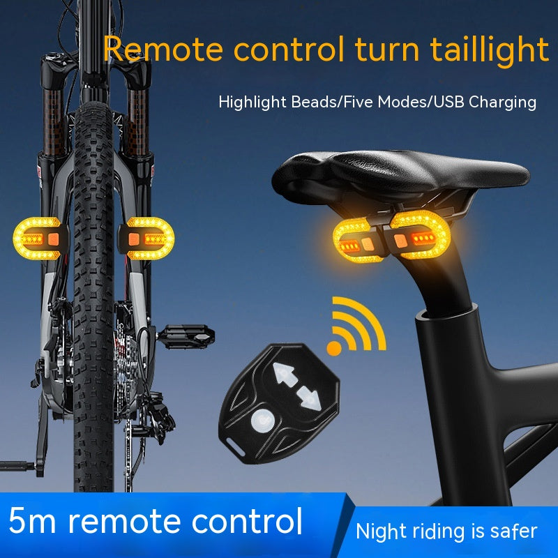 Bicycle USB Charging Wireless Remote Control Steering Taillight Detachable Night Riding Warning Cycling Fixture 