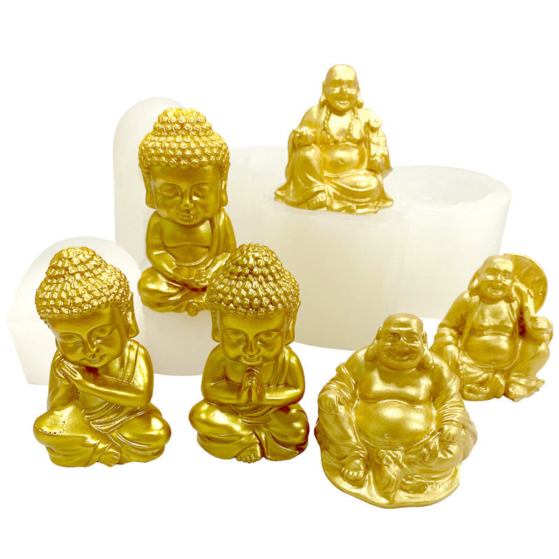 3D Maitreya Buddha Statue Tathagata Candle Aromatherapy Silicone Mold