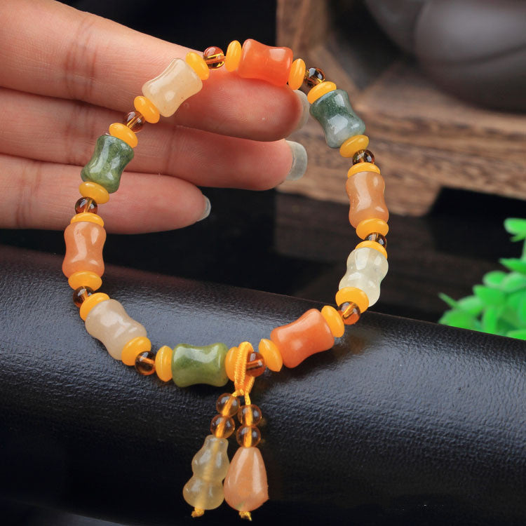 Women's Fashion According To Gold Jade Buddha Beads Bracelet