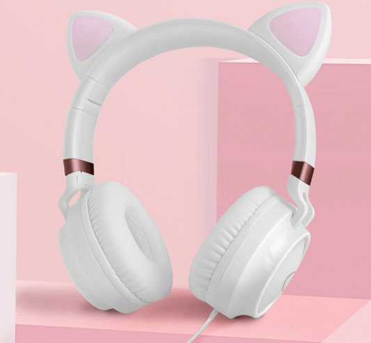 Net Celebrity Cute Female Cat Ear Headset Wired Gaming Gaming Headset