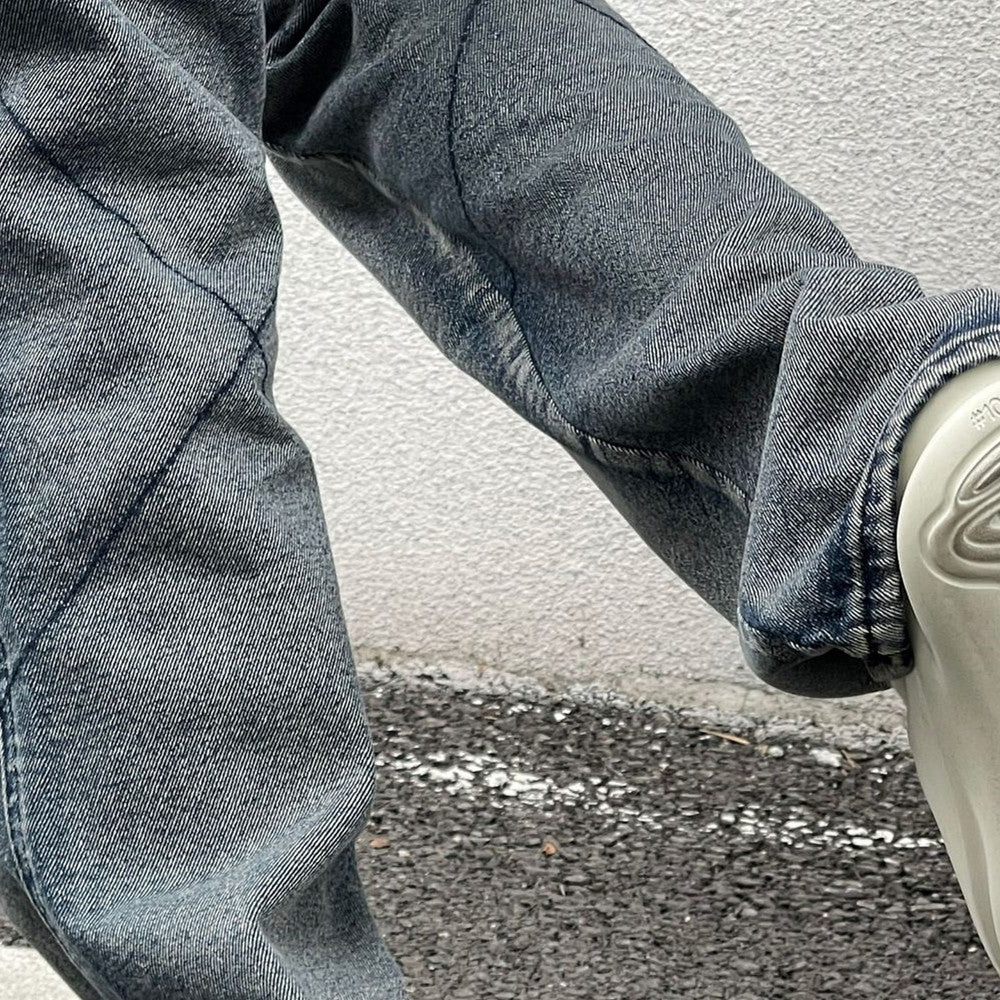 Men's Hem Straight Denim Trousers