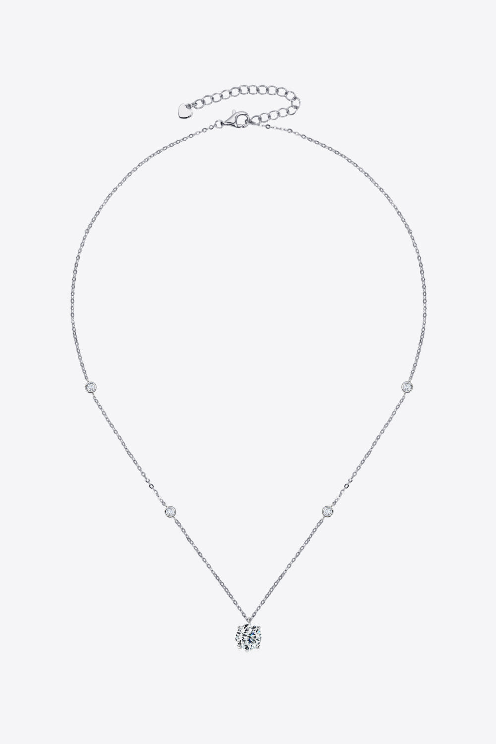 2 Carat Moissanite 4-Prong 925 Sterling Silver Necklace 