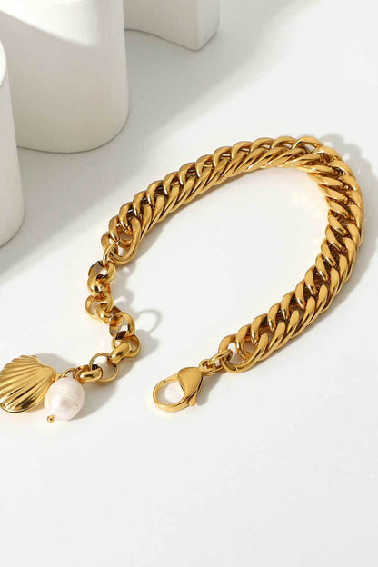 18K Gold-Plated Curb Chain Bracelet 