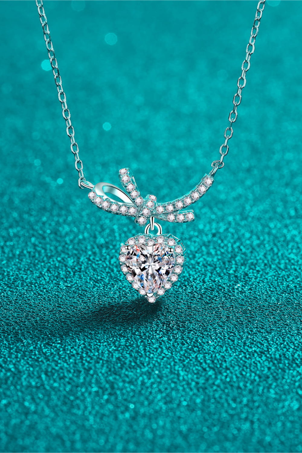 1 Carat Moissanite Heart Pendant Necklace 