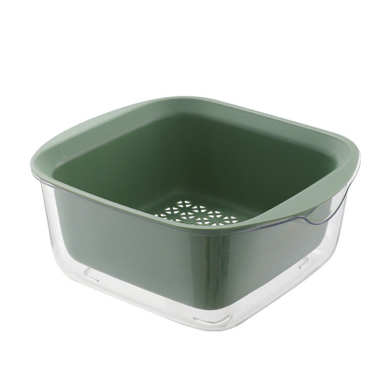 New Double Deck Drain Basket Household Storage With Cover Kitchen Tools Gadgets