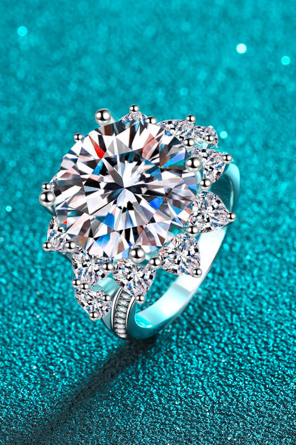 10 Carat Moissanite Flower-Shaped Ring 