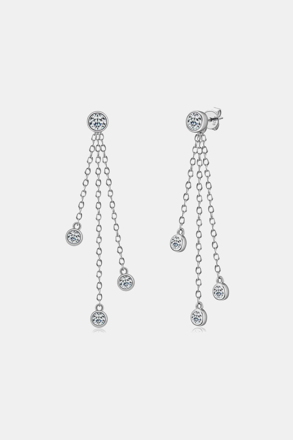 1.2 Carat Moissanite Layered Chain Earrings 