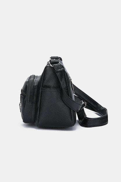 PU Leather Adjustable Strap Shoulder Bag 