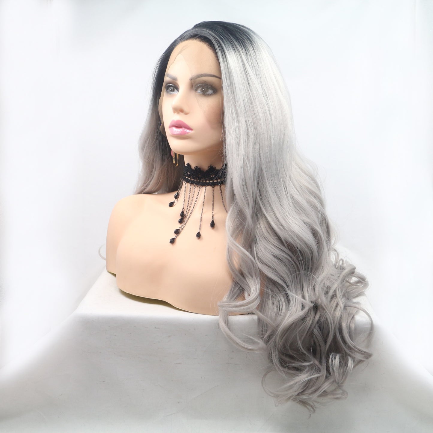 13*3" Lace Front Wigs Synthetic Long Wavy 24" 130% Density 