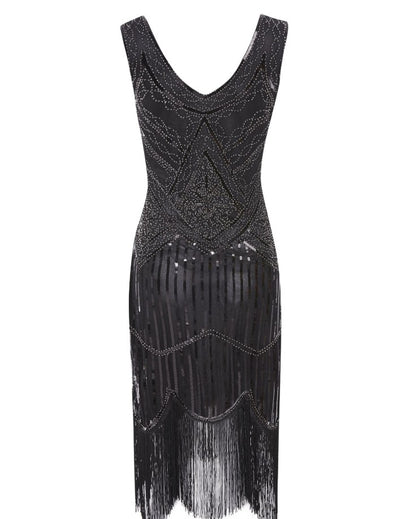 Stylish Vintage Sequin Fringe Dress