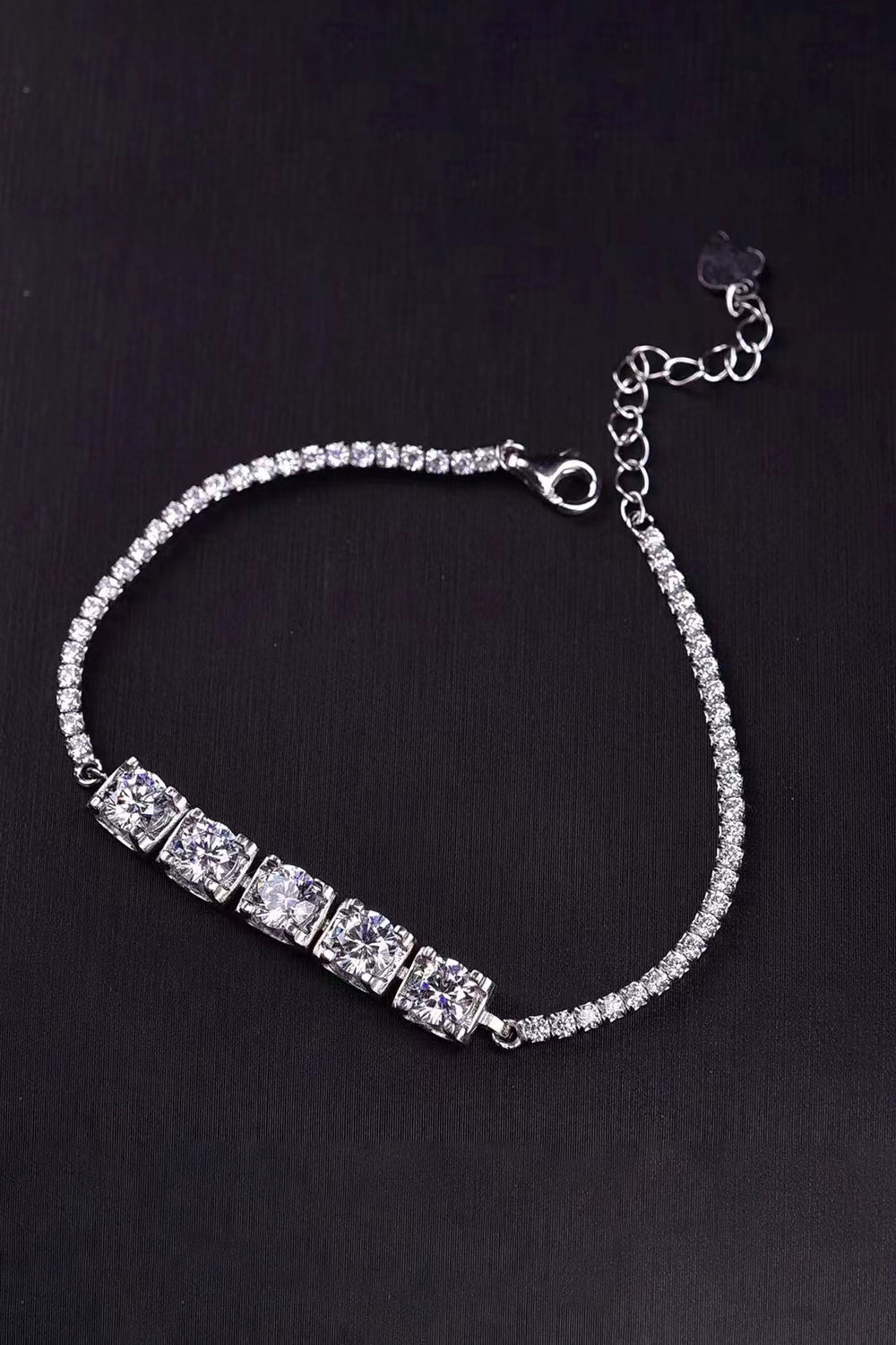 5 Carat Moissanite Lobster Clasp Bracelet 