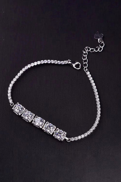 5 Carat Moissanite Lobster Clasp Bracelet 