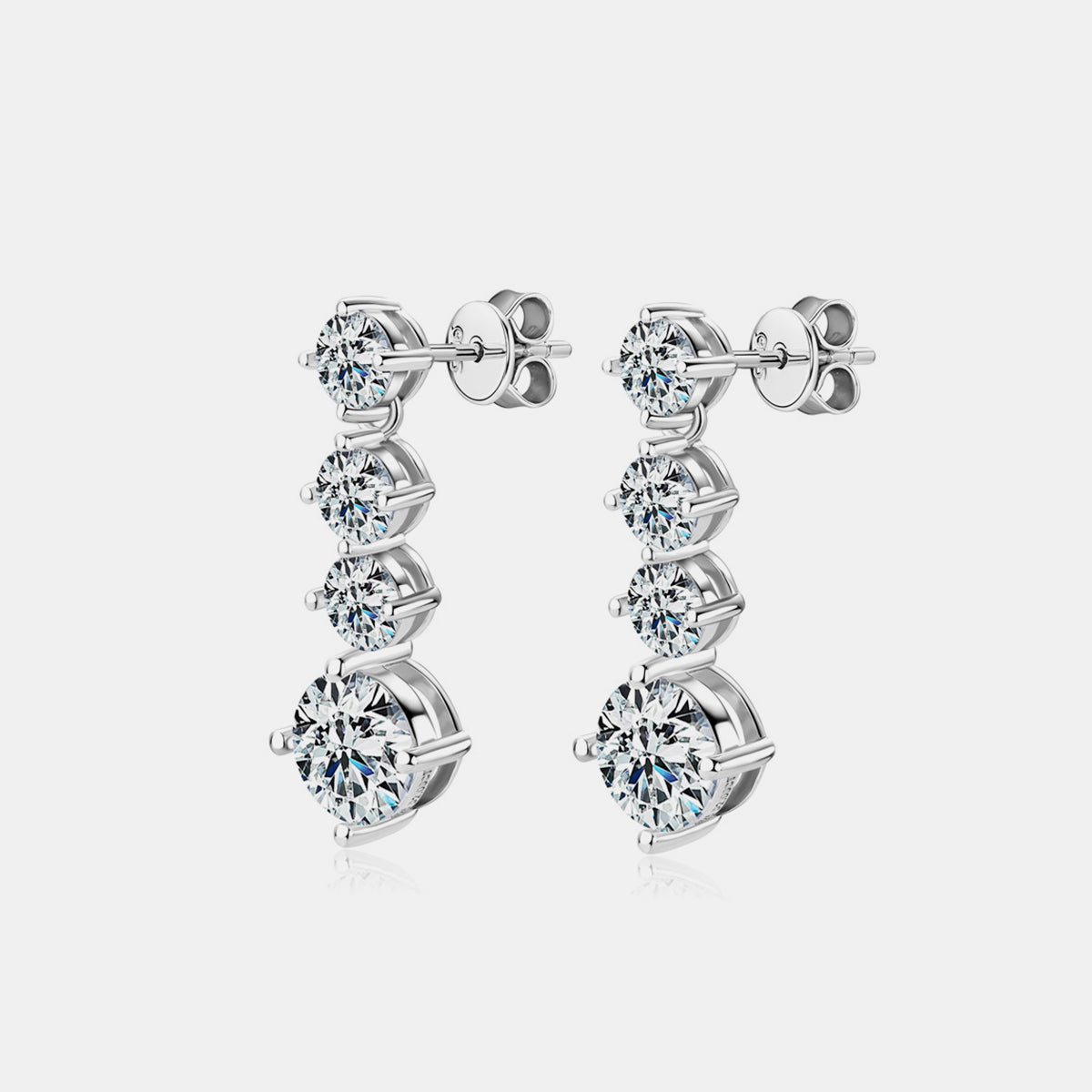 4 Carat Moissanite 925 Sterling Silver Earrings 