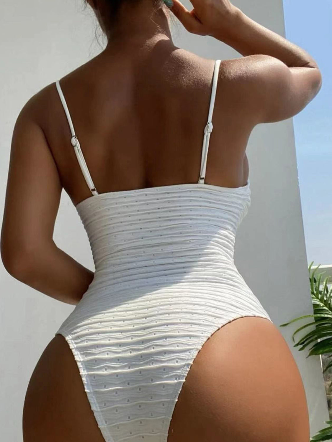 Sweetheart Neck Spaghetti Strap One-Piece Swimwear 