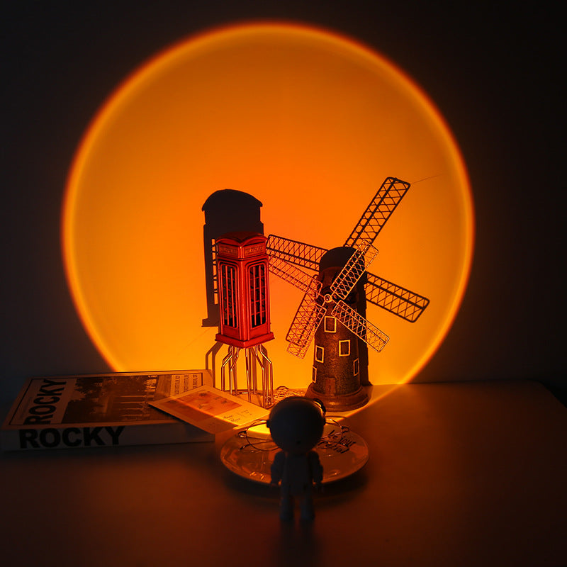 Sunset Projection Atmosphere Rainbow Sunset Manufacturing Robot