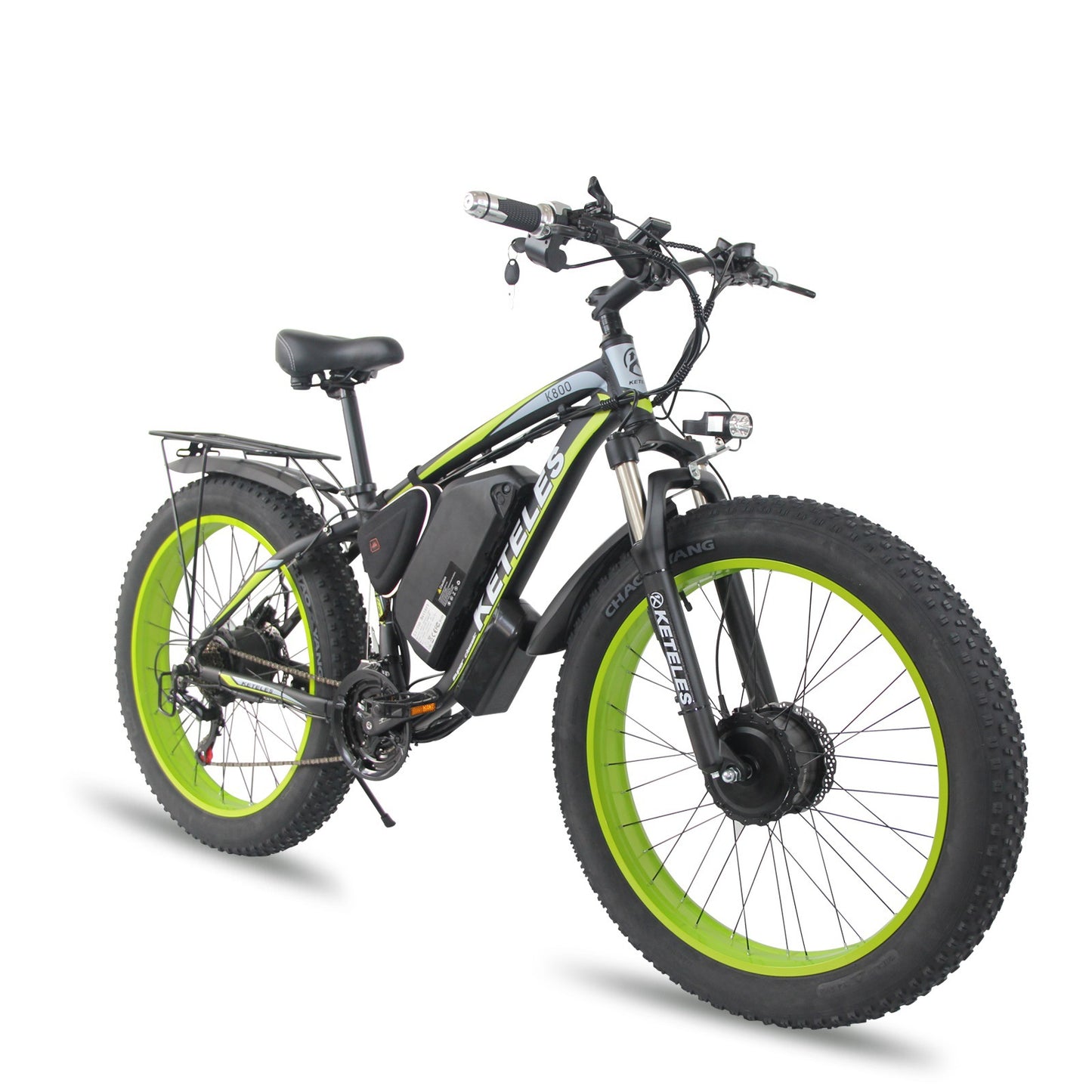 Front And Rear Dual Motor Electric Bicycle 21 Speed Oil Brake Lithium Battery 